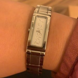 DKNY bracelet silver diamond watch